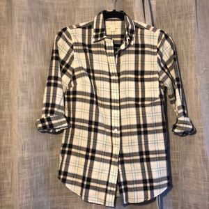 J crew plaid cotton button down size xs